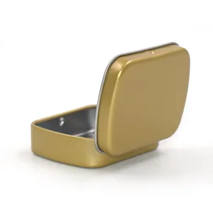 Tragbare kleine goldene Metalldose für Minzbonbons, Pillen, Kaugummis oder Seifenaufbewahrung.