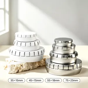 Round Metal Tin Box Portable Push Press Mint Tin Container Small Storage Box For Lip Balm Cosmetics Candy Pills Travel