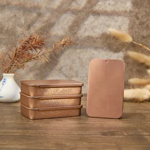 Boîte en métal coulissante or rose pour bijoux pilules bonbons rangement bureau portable.