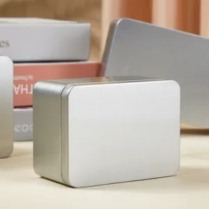 Rechteckige Weißblech Aufbewahrungsbox Metall Dose Behälter Mit Deckel Für Snacks Hardware Nägel