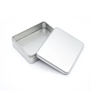 Minimalistisches Verzinktes Weißblech Aufbewahrungsbox Rechteckiges Metall Organizer Dosen