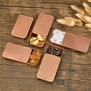 Boîte en métal coulissante portable pour ranger bijoux, boucles d'oreilles, bonbons et pilules.