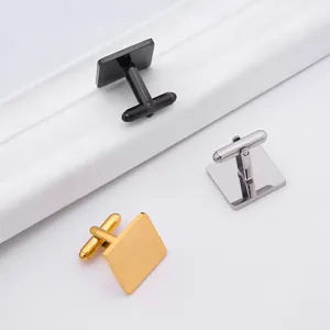 Boutons de manchette carrés en acier inoxydable pour hommes, ensemble de manchette élégant.