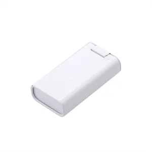 Portable white metal tin box for mints and small items, mini pocket container storage.
