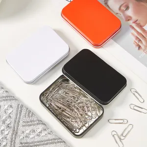 Rechteckige matte Metall-Dose Aufbewahrungsbox für kleine Gegenstände, Büroklammern und Schmuck.