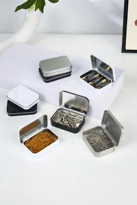 Petites boîtes de rangement en métal avec couvercle, contenants pour bijoux et petits objets.