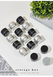 Mini boîtes de rangement en métal à vis, petit lot de conteneurs pour pilules et crème.