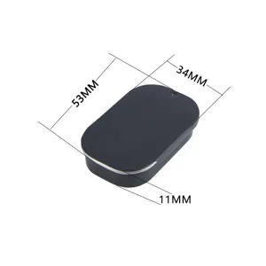 Kleine schwarze Schiebedeckel Blechdose Metallbehälter für Schmuck Bonbons 53x34x11mm
