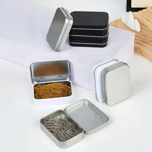 Petite boîte en métal avec couvercle boîte de rangement pour bijoux bonbons petits objets