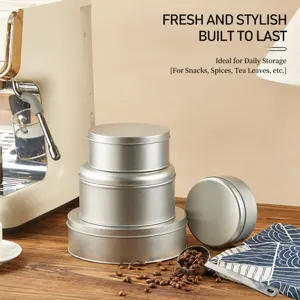 Portable Round Tinplate Storage Box Metal Tin Canister With Lids For Food Candy Tea Jewelry Small Items