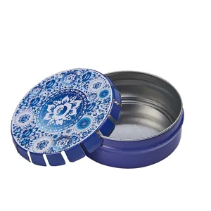 Mini Boîte de Rangement Créative en Fer Blanc Petit Contenant Rond en Métal Étui Organisateur Portable pour Pilules et Bonbons Motif Cartoon