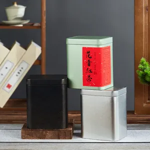 Vintage Quadratisch Weißblech Teedose Versiegelte Metall Aufbewahrungsbox Matte Kaffeebohnen Aufbewahrungsbehälter Heimdekoration