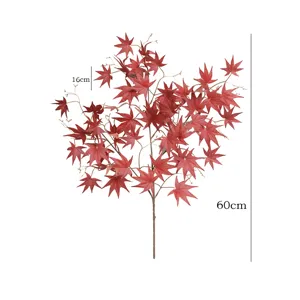 Künstlicher Ahornzweig herbstliche künstliche Pflanze Blumenarrangement Party Deko 60cm