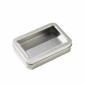Boite metallique rectangulaire avec fenetre transparente pour rangement cable 107mm