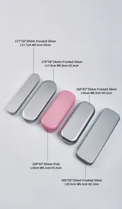Portable metal tin storage box detail showing dimensions and multi-color finish options.