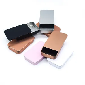 Boite en metal coulissante rangement cosmetique pour autocollant DIY fard a paupieres