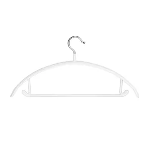 Gruccia per vestiti semicircolare bianca con gancio in metallo, design antispalla.