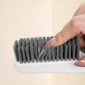 Multifunctional shoe cleaning brush with soft tapered bristles for efficient laundry and daily use