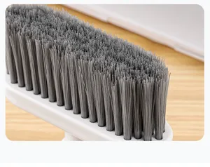Cepillo de limpieza multifuncional para teclado con cerdas grises suaves para escritorio.
