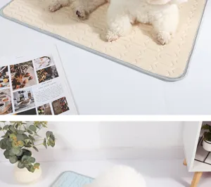 Cooling pet mat for dogs cats summer ice silk breathable pet sleeping pad washable