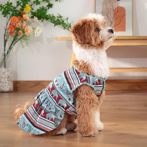 Vestito estivo sottile per cani stampa elefante stile asiatico meridionale per piccoli cani