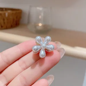 Mini Pince à Cheveux Fleur Camélia Perle Alliage Élégant Mode Accessoire Coiffure Femme