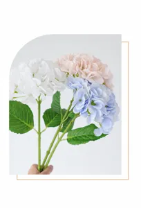 Artificial Hydrangea Silk Flowers Bouquet Fake Floral Home Wedding Party Decoration