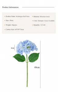 High simulation moisturizing touch hydrangea artificial flower for wedding party home decoration