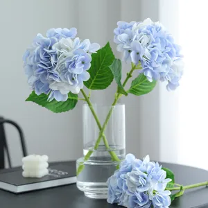 High End Artificial Hydrangea Silk Flower Fake Floral Branch For Home Wedding Hotel Party Decoration Photography Props