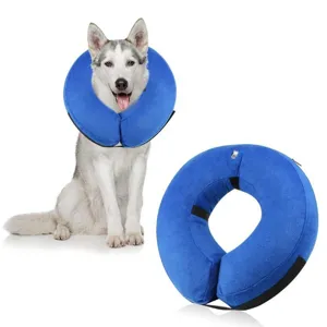 Inflatable dog recovery collar soft pet cone e-collar for cats and dogs adjustable neck protector