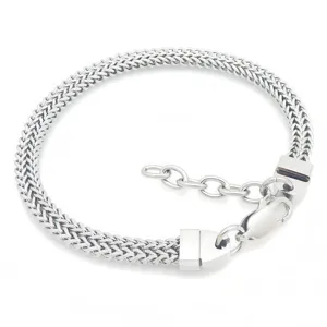 Bracelet en chaîne queue de renard en acier inoxydable avec chaîne d'extension réglable unisexe.