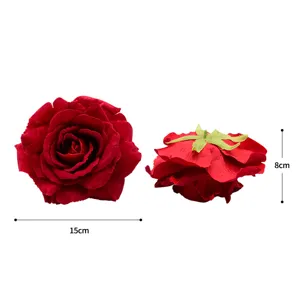 Künstliche Samt rote Rosenkopf 15cm große dekorative Rosenkopf für Heimdekoration Requisite