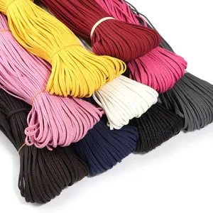 Colorful flat braided PU leather cords for handmade DIY clothing and bag accessories main