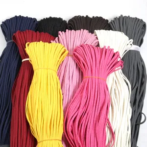 Flat braided PU leather cord for DIY handmade bracelets, clothing, shoes, bags, and accessories.