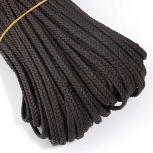 Dark brown braided PU leather cord detail, perfect for DIY handmade bracelets, jewelry and accessories.