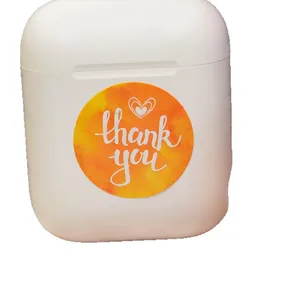 Pegatinas redondas de agradecimiento acuarela con corazón para sellado de regalos
