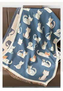Simpatico motivo gatto imitazione cashmere scialle caldo invernale sciarpa moda versatile