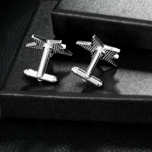 Silver pentagram cufflinks for men french shirt suit metal star accessories fashion jewelry gift