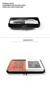Clear PET travel storage bag with black zipper trim, ideal for organizing cosmetics, stationery etc.
