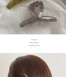 Mini cute hair claw clip translucent twist design small shark clip for half-tied hair bangs.