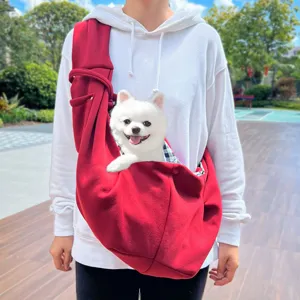 Bolso de Transporte para Mascotas de Poliéster Transpirable para Perros Pequeños Gatos Bolso de Hombro de Viaje al Aire Libre