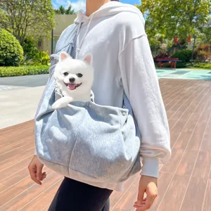 Bolso bandolera transpirable para mascotas, perros pequeños y gatos, cómodo para paseos diarios.