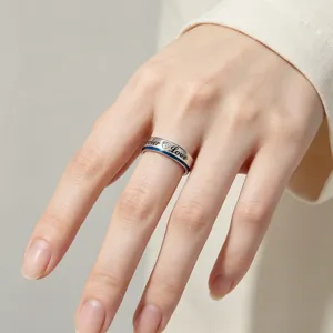 Titanium stalen koppel ring met Forever Love gegraveerd ontwerp, elegante 6mm vinger sieraden.