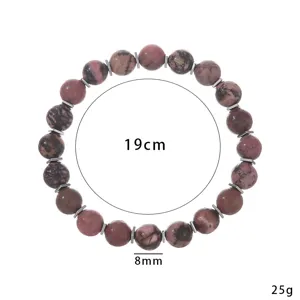 Bracciale di perle in pietra naturale con distanziatori metallici rosa gioiello donna