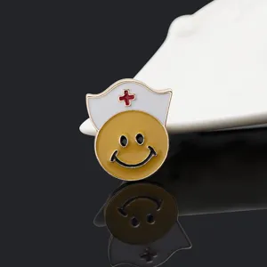 Nurse enamel pin cute medical brooch alloy smiley badge for backpack clothes gift