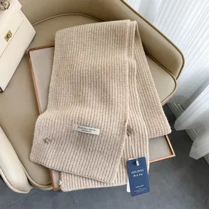 Winter Warme Wolle Schal Einfarbig Gestrickt Lässig Vielseitiger Schal Für Männer Und Frauen Tägliche Halswärmer Mode Accessoires