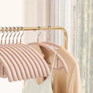Stevige kledinghangers dik antislip roze kledingrek thuis opbergen kledingstukken