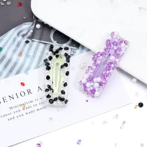 Elegante hars kristal parel haarspeld set stijlvolle handgemaakte haaraccessoires.