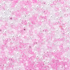 Kleurrijke DIY hars strass stenen en parels gemengd, vulkralen zonder gat voor handwerk.