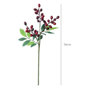Kunstmatig bessen tak 3-takt olijf vrucht voor Kerstmis thuis huwelijk decor bloem wand.